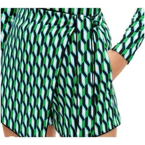 Diane Von Furstenberg‎ for Target Side Wrap Arrow Geo Green Mini Skort Size XL